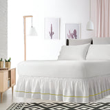 400TC Sateen Solid Cotton Single Embroidered Wrap Around Bed Skirt