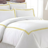 400TC Cotton Triple Embroidery Sateen Solid Duvet Cover Set
