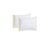 400TC U Shape Scallop Embroidery Cotton Solid Pillowcases (Set Of 2)