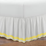 400TC Wavy Embroidery & Border Cotton Sateen Solid Bed Skirt