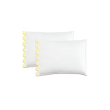 400TC Zig & Zag U Shape Scallop Embroidery Cotton Solid Pillowcases (Set Of 2)