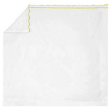400TC Cotton Scallop Embroidery & Border Sateen Solid Top Sheet