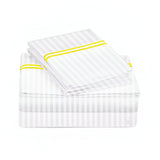 400TC Double Embroidery Sateen Stripe Cotton Sheet Set