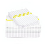 400TC Triple Embroidery Sateen Stripe Cotton Sheet Set