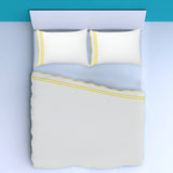 400TC Wavy Embroidery & Border Cotton Sateen Solid Sheet Set