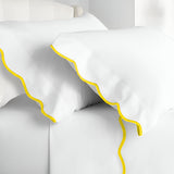 400TC Cotton Scallop Embroidery Sateen Solid Pillowcases (Set Of 2)