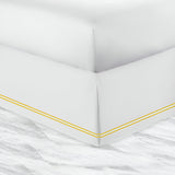 400TC Sateen Solid Cotton Double Embroidered Tailored Bed Skirt