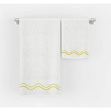 Double Wavy Embroidered Cotton Bath Towels (Set of 2)