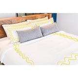 Double Wavy Embroidered Cotton Duvet Cover Set