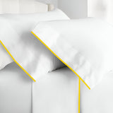 400TC Embroidery Cotton Sateen Solid Pillowcases (Set Of 2)