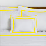 400TC Embroidery & Border Cotton Sateen Solid Duvet Cover Set