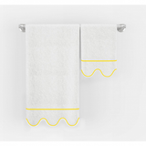 Scalloped & Border Embroidered Bath Towels (Set of 2)