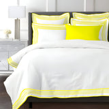 Smart Border 400TC Cotton Embroidery Sateen Solid Duvet Cover Set