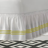 400TC Sateen Solid Cotton Triple Embroidered Wrap Around Bed Skirt