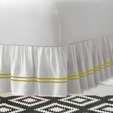 400TC Sateen Solid Cotton Double Embroidered Gathered Bed Skirt