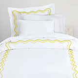 Double Wavy Embroidered Cotton Duvet Cover Set