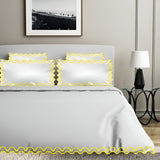 Imaginary Scallop 400TC Cotton Embroidery Sateen Solid Duvet Cover Set