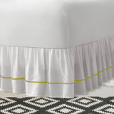 400TC Sateen Solid Cotton Single Embroidered Gathered Bed Skirt