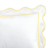 400TC Cotton Scallop Embroidery & Border Sateen Solid Duvet Cover Set