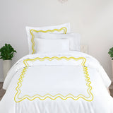 Double Wavy Embroidered Cotton Duvet Cover Set