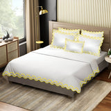 Imaginary Scallop 400TC Cotton Embroidery Sateen Solid Duvet Cover Set