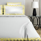 Imaginary Scallop 400TC Cotton Embroidery Sateen Solid Duvet Cover Set