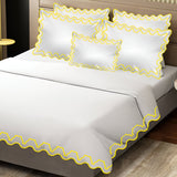 Imaginary Scallop 400TC Cotton Embroidery Sateen Solid Duvet Cover Set