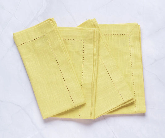 Butter Yellow Hemstitch Napkins