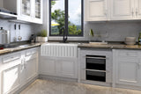 ANZZI Roine Farmhouse Reversible Apron Front Solid Surface Man Made Stone 30 inch Single Basin Kitchen Sink in White -Matte Finish
