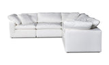 Terra Condo Classic L-Shaped Modular Sectional Cream White