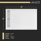 Stellar Series 76 in. x 57-60 in. Sliding Frameless Shower Door with Alcove Shower Base - Multiple Finishes