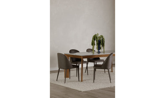 Burton Dining Chair Grey Vegan Leather - Set Of Two