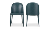 Burton Dining Chair Dark Teal Vegan Leather - Set Of Two