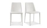 Nora Dining Chair White Vegan Leather - Set Of Two