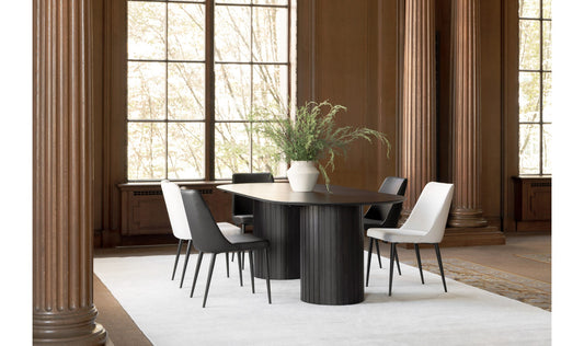 Lula Dining Chair Black Vegan Leather - Set Of Two