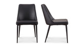 Lula Dining Chair Black Vegan Leather - Set Of Two