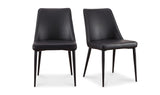 Lula Dining Chair Black Vegan Leather - Set Of Two