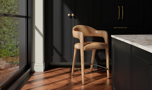 Martens Counter Stool Brown Leather