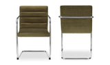Pedro Dining Chair Green Mohair Set of Two