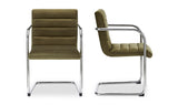 Pedro Dining Chair Green Mohair Set of Two