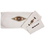 Yosemite Embroidered 3PC Bath Towel Set, Cream, 2 MOQ