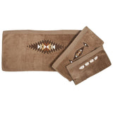 Yosemite Embroidered 3PC Bath Towel Set, Mocha, 2 MOQ