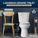 12 inch 2-pieces 1.28 GPF Siphon Ceramic Toilet in White Soft Close Seat with ADA height Included