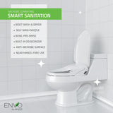 Dive Smart Electric Bidet Toilet Seat for Elongated Toilets with Remote Control, Heated Seat, and Deodorizer in White