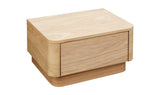 Round Off Small Nightstand Light Oak Brown