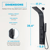Aura Series 39 in. 2-Jetted Full Body Shower Panel System with Rainfall Showerhead and Spray Wand