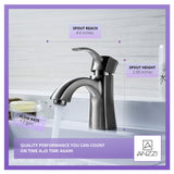 ANZZI Alto Elegant Mid-Arc Faucet (2.09" H), Single Hole, WaterSense & ADA Certified, Rhino Alloy Solid Brass, Various Finishes