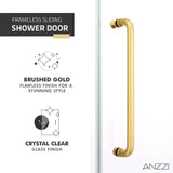 Madam Series 56 to 60 in. x 76 in. Frameless Sliding Shower Door with Clear or Tinted Tempered Glass and Tsunami Guard
