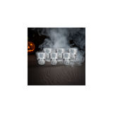 Set of 6 Skull Shot Glasses – 1.75 oz Glass Novelty Drinkware for Halloween Parties, Cocktail Bars & Home Decor