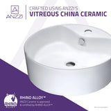 Vitruvius Series 19 in. L x 19 in. W 1-Hole Deck Mount Round Non-Porous Bathroom Vessel Sink in Glossy White Ceramic